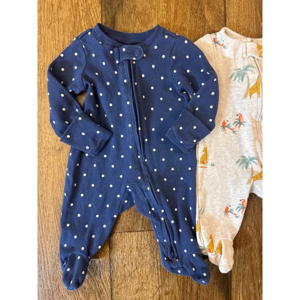 Baby Boy Newborn Sleepers Clothes Lot Bundle Sleep N Play Outfits Wild About Mom